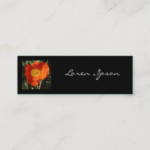 Square Photo - Welsh Poppy (Orange) Mini Visitkort
