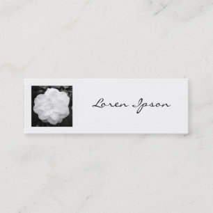 Square Photo - White Camelia Mini Visitkort