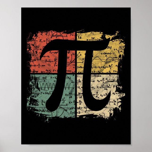 Square Pi Symbol Gift Math Equations Pi Day Teache Poster (Framsidan)