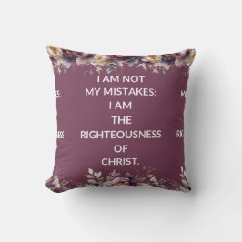 Square pillow with a simple purple religious quote kudde