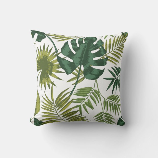 Square pillows with a tropical leaf pattern kudde (Framsida)