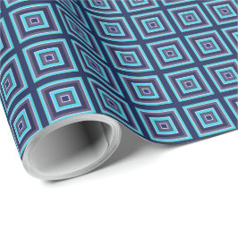 Square Prisms Navy Turquise Lila Grönt White Presentpapper