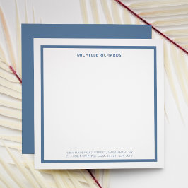 Square Professional Dusty Blue Border Stationery Anteckningskort