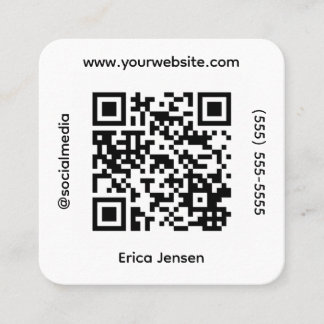 Square QR Social Media Contact Fyrkantigt Visitkort