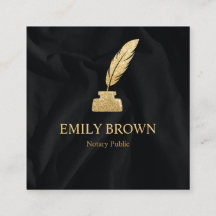 Square Quill Notary Loan Signing Agent Black Guld