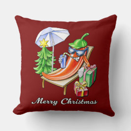 Square Red God jul Chili Art Teckning Kudde