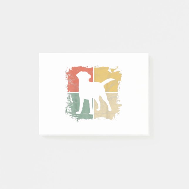 Square Retro Labrador Owner Gift Golden Svart lab Post-it Block (Framsida)