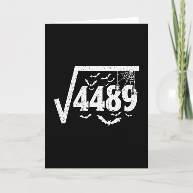 Square Root 4489 Funny Halloween Meme 67 Math Teac Kort (Framsida)