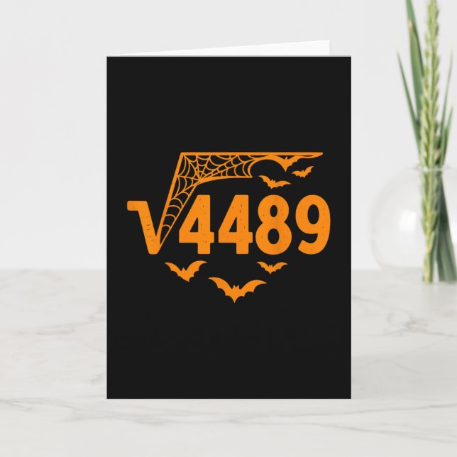 Square Root 4489 Funny Halloween Meme 67 Math Teac Kort (Framsida)