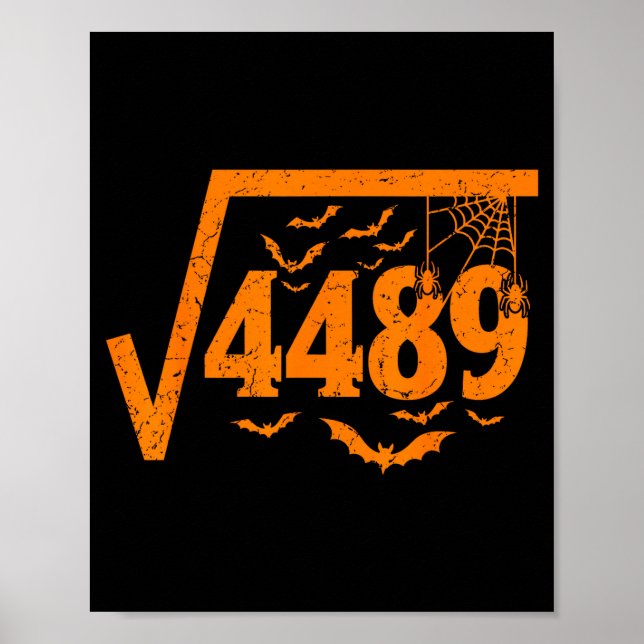 Square Root 4489 Funny Halloween Meme 67 Math Teac Poster (Framsidan)