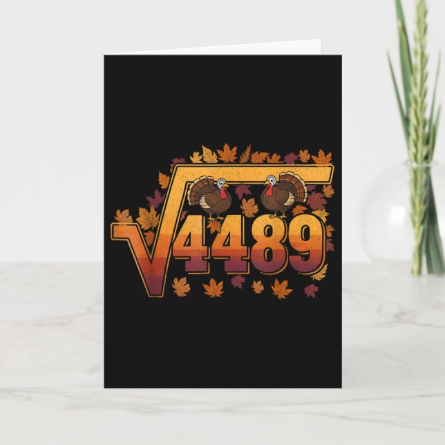 Square Root 4489 Funny Thanksgiving Meme 67 Math T Kort (Framsida)