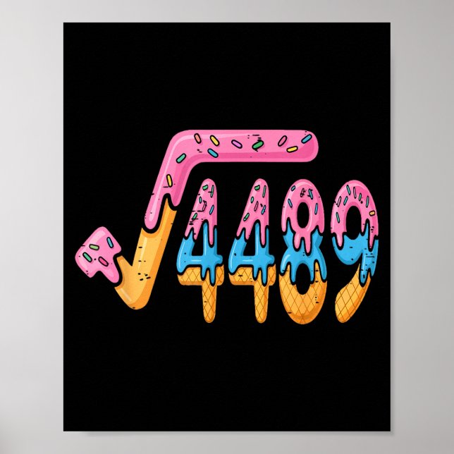 Square Root 4489 Ice Cream Slang Math 67 Six Seven Poster (Framsidan)