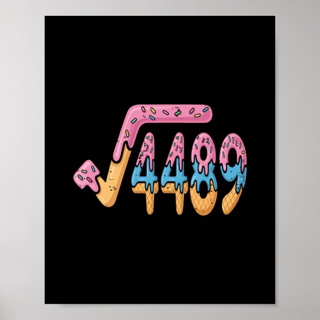 Square Root 4489 Ice Cream Slang Math 67 Six Seven Poster (Framsidan)