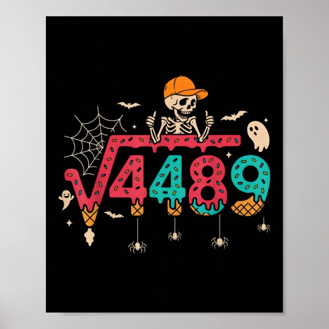 Square Root 4489 Math Teacher Funny 67 Meme Hallow Poster (Framsidan)