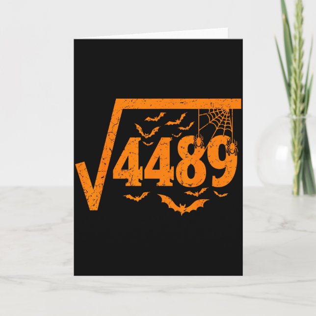 Square Root 4489 Roligt Halloween-meme 67 Math Tea Kort (Framsida)