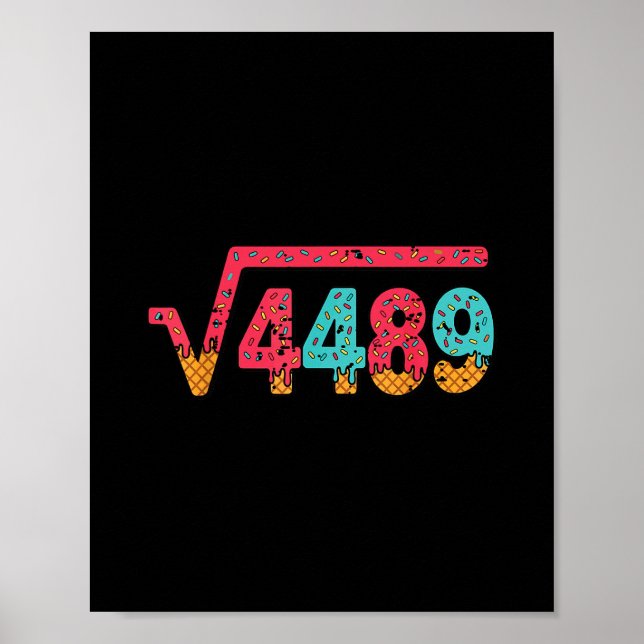 Square Root 4489 Slang Math Teacher Six Seven 6 7  Poster (Framsidan)