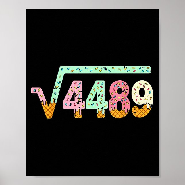 Square Root 4489 Slang Math Teacher Six Seven 6 7  Poster (Framsidan)