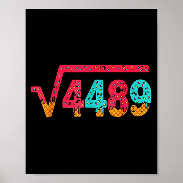 Square Root 4489 Slang Math Teacher Six Seven 6 7  Poster (Framsidan)
