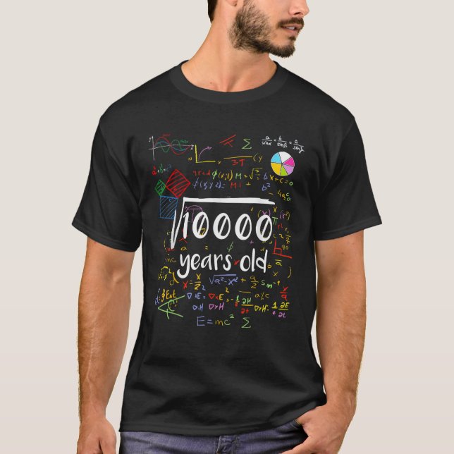 Square Root of 10000 100th Birthday 100 Years Old T Shirt (Framsida)