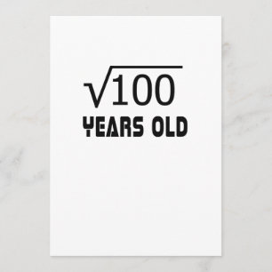 Square Root of 100 10 ys old 10:e födelsedag Kort