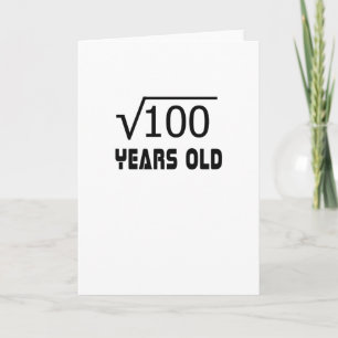 Square Root of 100 10 ys old 10:e födelsedag Kort