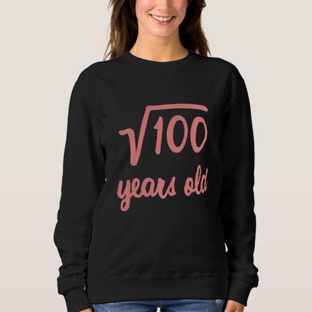 Square Root of 100 10th Birthday 10 Year Old Math T Shirt (Framsida)