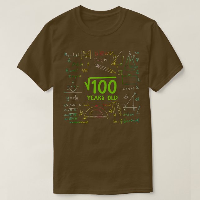 Square Root of 100 10th Birthday Gift T Shirt (Design framsida)