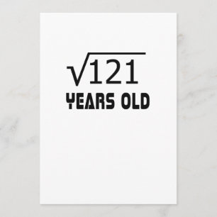 Square Root of 121 11 Ys old 11th Surt Kort