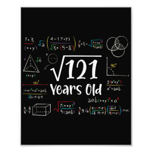 Square Root of 121 11th Birthday 11 Year Old Gifts Fototryck