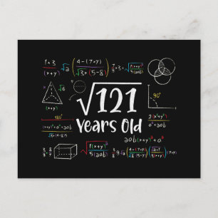 Square Root of 121 11th Birthday 11 Year Old Gifts Helg Vykort