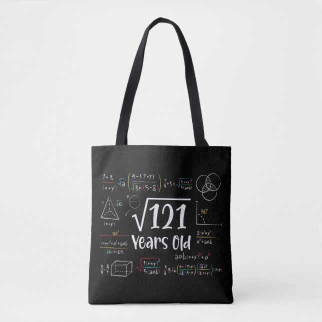 Square Root of 121 11th Birthday 11 Year Old Gifts Tygkasse (Framsida)