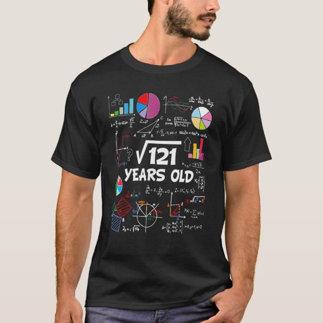 Square Root of 121 11th Birthday 11Year Old Math B T Shirt (Framsida)
