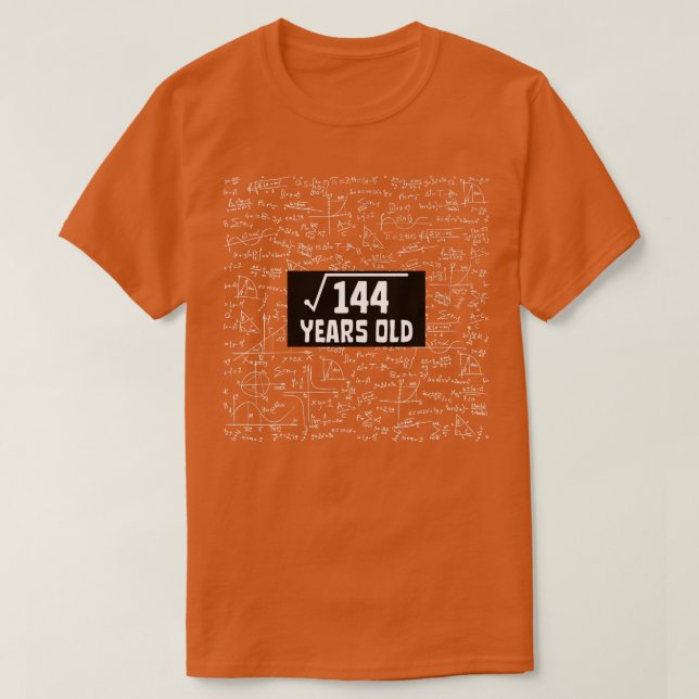 Square Root of 144 12:e Birthday 12 Year Old Math T Shirt (Design framsida)
