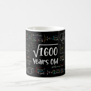 Square Root of 1600 40 Birthday 40 Year Old Gift Kaffemugg