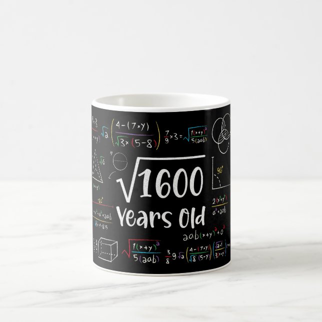 Square Root of 1600 40 Birthday 40 Year Old Gift Kaffemugg (Center)