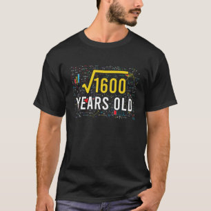 Square Root of 1600 40 Years 40th Birthday Mat T Shirt