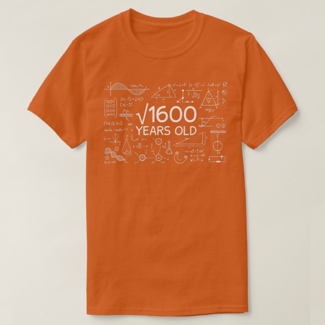 Square Root of 1600 40 Years Gif 40th Birthday T Shirt (Design framsida)