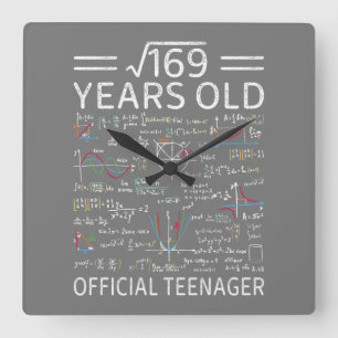 Square Root of 169,13 Years, Officiell Teenager Fyrkantig Klocka