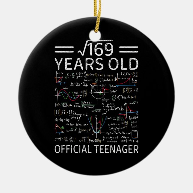 Square Root of 169,13 Years, Officiell Teenager Julgransprydnad Keramik (Framsidan)