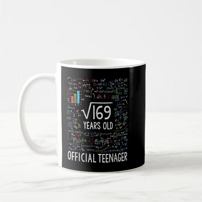 Square Root of 169 13 Years Officiell Teenager Kaffemugg (Vänster)
