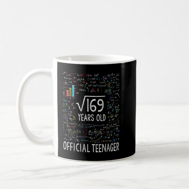 Square Root of 169 13 Years Officiell Teenager Kaffemugg (Vänster)