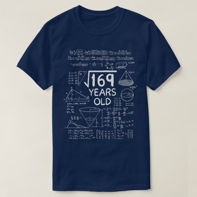Square Root of 169 13 Years Old 13th Birthday Gift T Shirt (Design framsida)