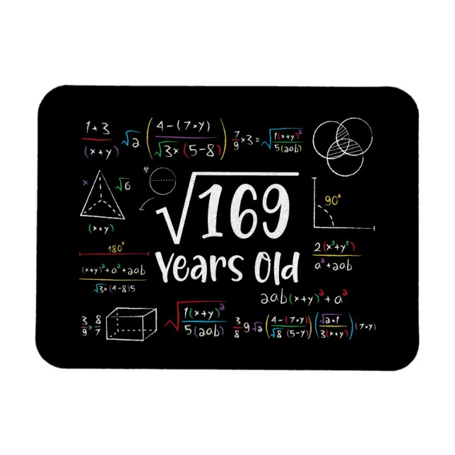 Square Root of 169 13th Birthday 13 Year Old Gifts Magnet (Horisontell)