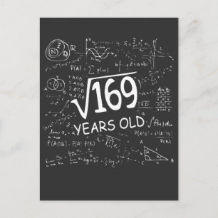Square Root of 169 13th Birthday 13 Years Old Vykort