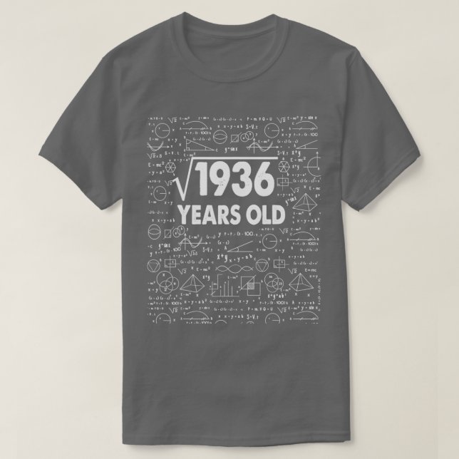 Square Root of 1936 44th Birthday 44 Years T Shirt (Design framsida)