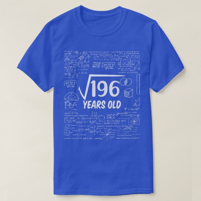 Square Root of 19614th Birthday 14 Years Old Math T Shirt (Design framsida)