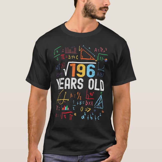 Square Root of 196 14th Birthday 14 Years Birt T Shirt (Framsida)