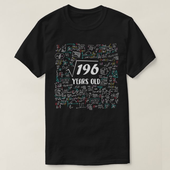Square Root of 196 Bday Math 14th Birthday 14 Year T Shirt (Design framsida)