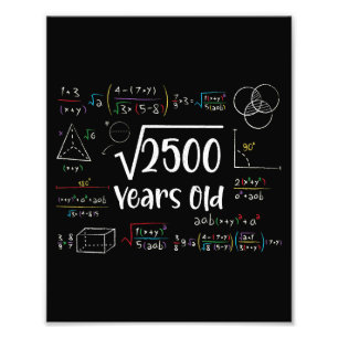 Square Root of 2500 50 Birthday 50 Year Old Gift Fototryck