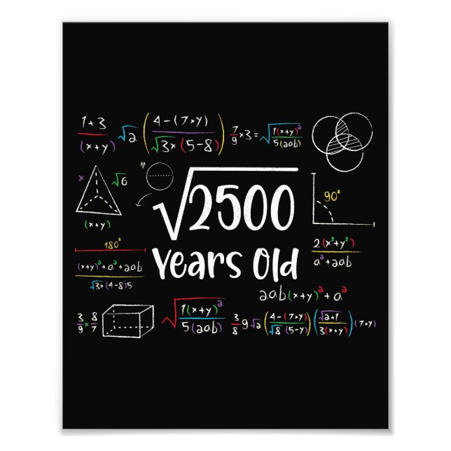 Square Root of 2500 50 Birthday 50 Year Old Gift Fototryck (Framsidan)